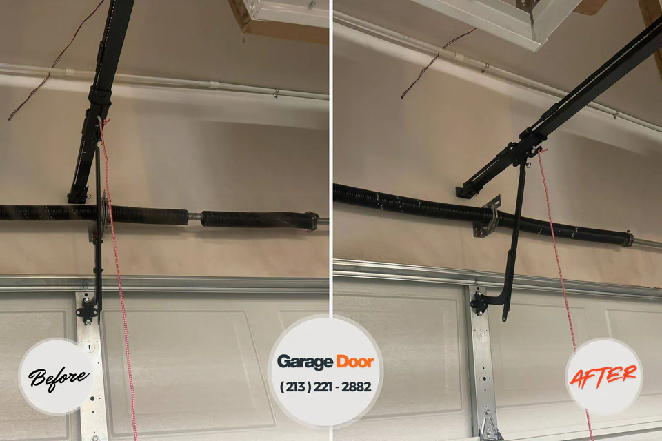 Before and after: garage door repair Berrien Springs, MI